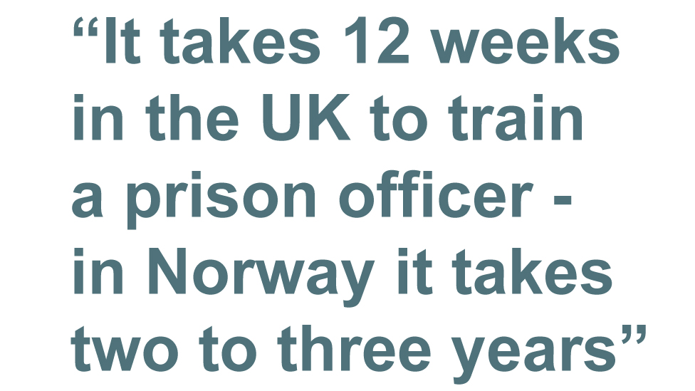 Цитата: в Великобритании обучение тюремного надзирателя занимает 12 недель, а в Норвегии - два-три года