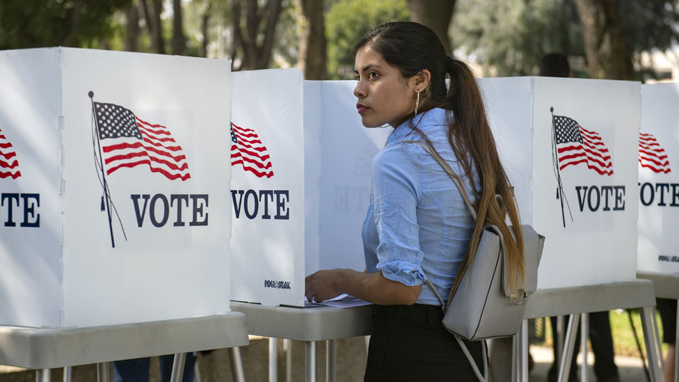 Girl voting in LA
