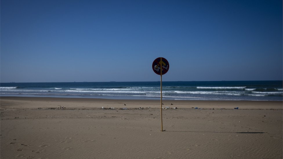 Prazna plaža Durban u Johanesburgu