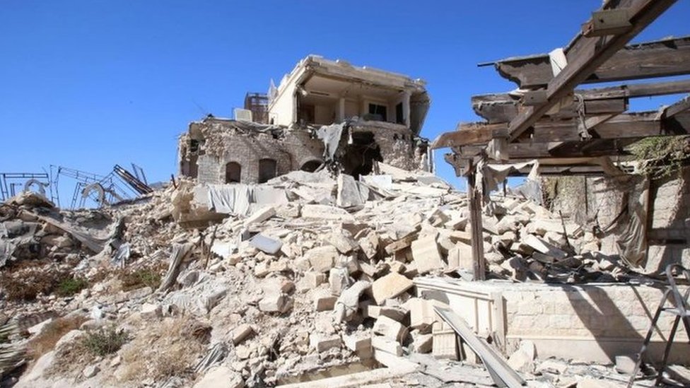 Разрушенные здания в контролируемом правительством районе Алеппо, Сирия. Фото: 16 сентября 2016 г.