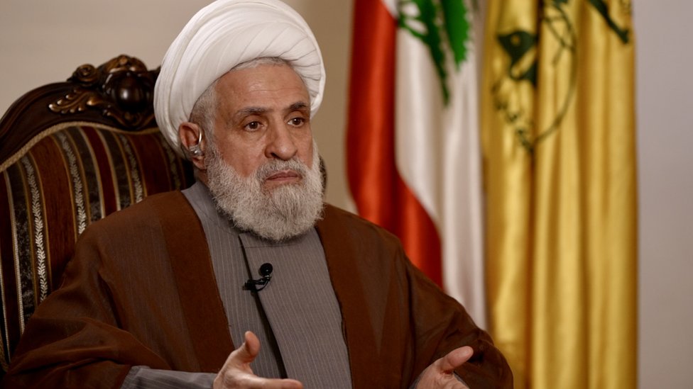 Hezbollah's deputy chief, Sheikh Naim Qassem, tells the BBC the danger of a regional conflict is real as the Israel-Hamas war continues