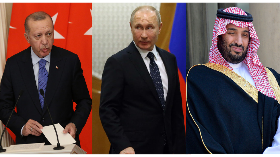 بوتين وأردوغان وبن سلمان