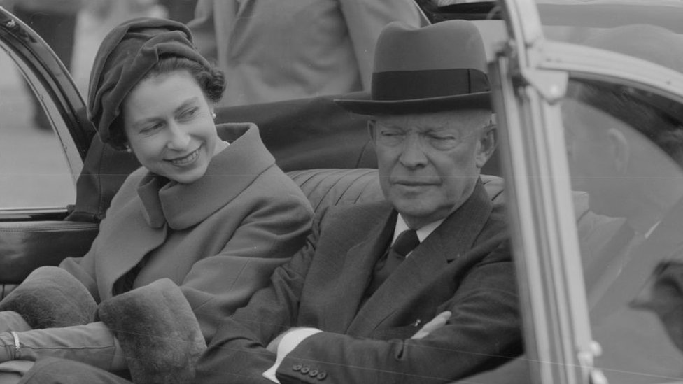 La reina y el presidente Eisenhower.