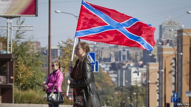 Novorossiya flag, Donetsk, 4 Oct 14