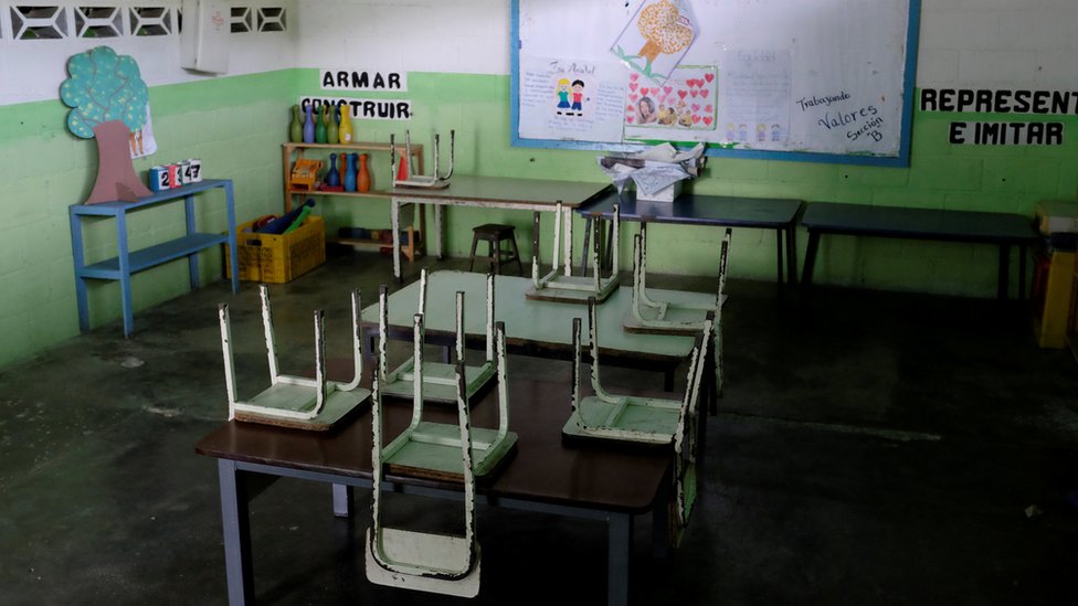 Un aula de una escuela en Venezuela.