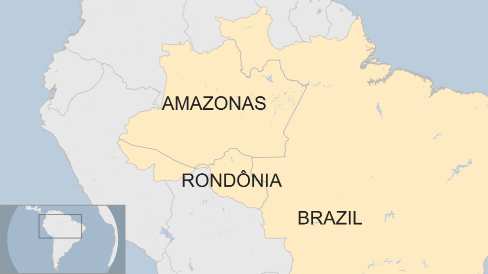 Карта, показывающая, где находится Рондония в Бразилии