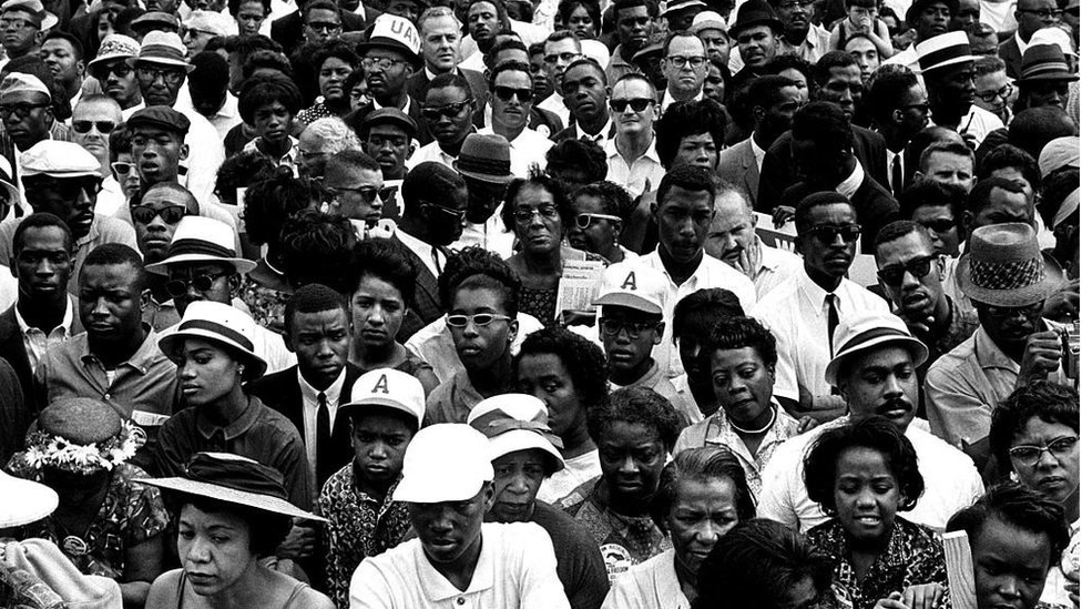 A view of a small portion of the crowd during the March on Washington for Jobs and Freedom, Washington DC, 28 August 1963