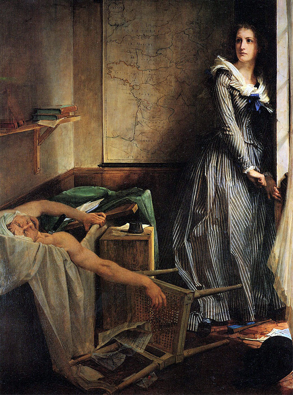 "Charlotte Corday" pintada en 1860 por Paul Baudry
