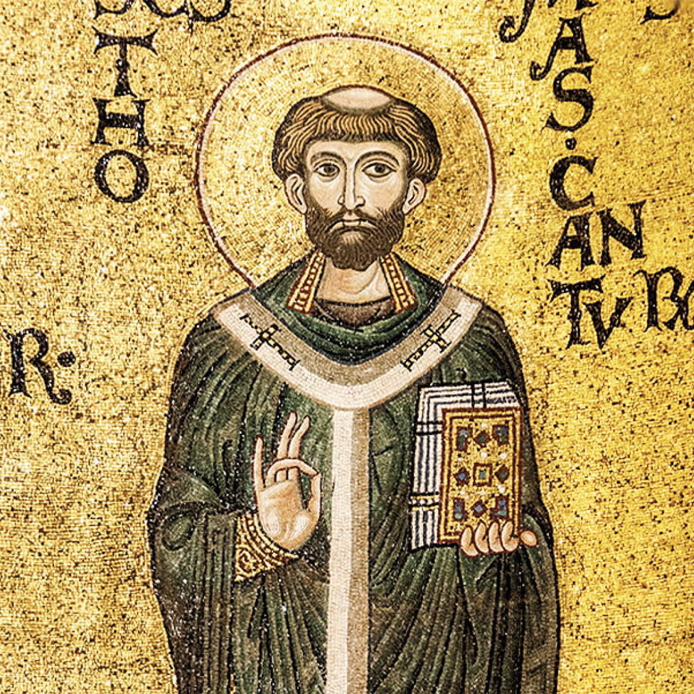 Twelfth-century mosaic of St Thomas in the cathedral of Monreale, sicily