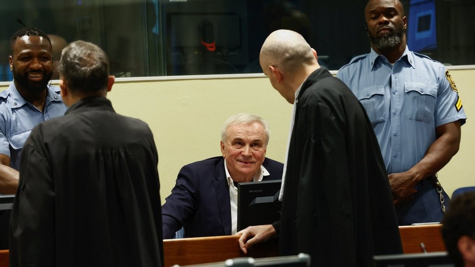 Former head of Serbia's state security service Jovica Stanisic appears in court at the UN International Residual Mechanism for Criminal Tribunals (IRMCT) in The Hague, Netherlands May 31, 2023. REUTERS/Piroschka van de Wouw/Pool