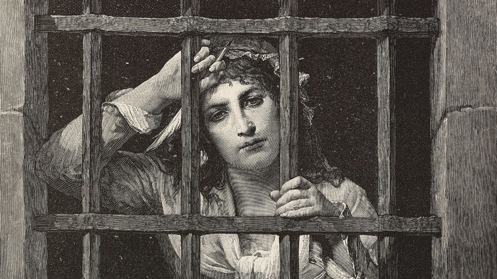 Ilustración de Charlotte Corday en prisión, tras su arresto.