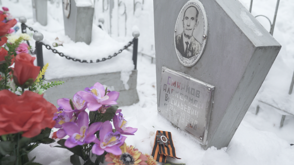 The grave of a Russian man