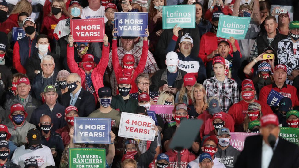 Partidarios de Donald Trump durante un rally político