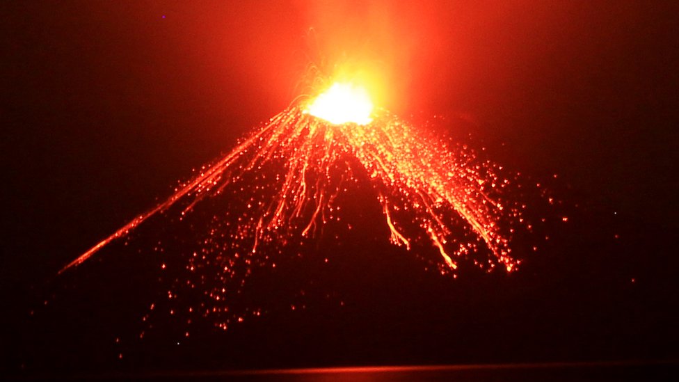 Volcán Anak rakatoa en julio de 2018
