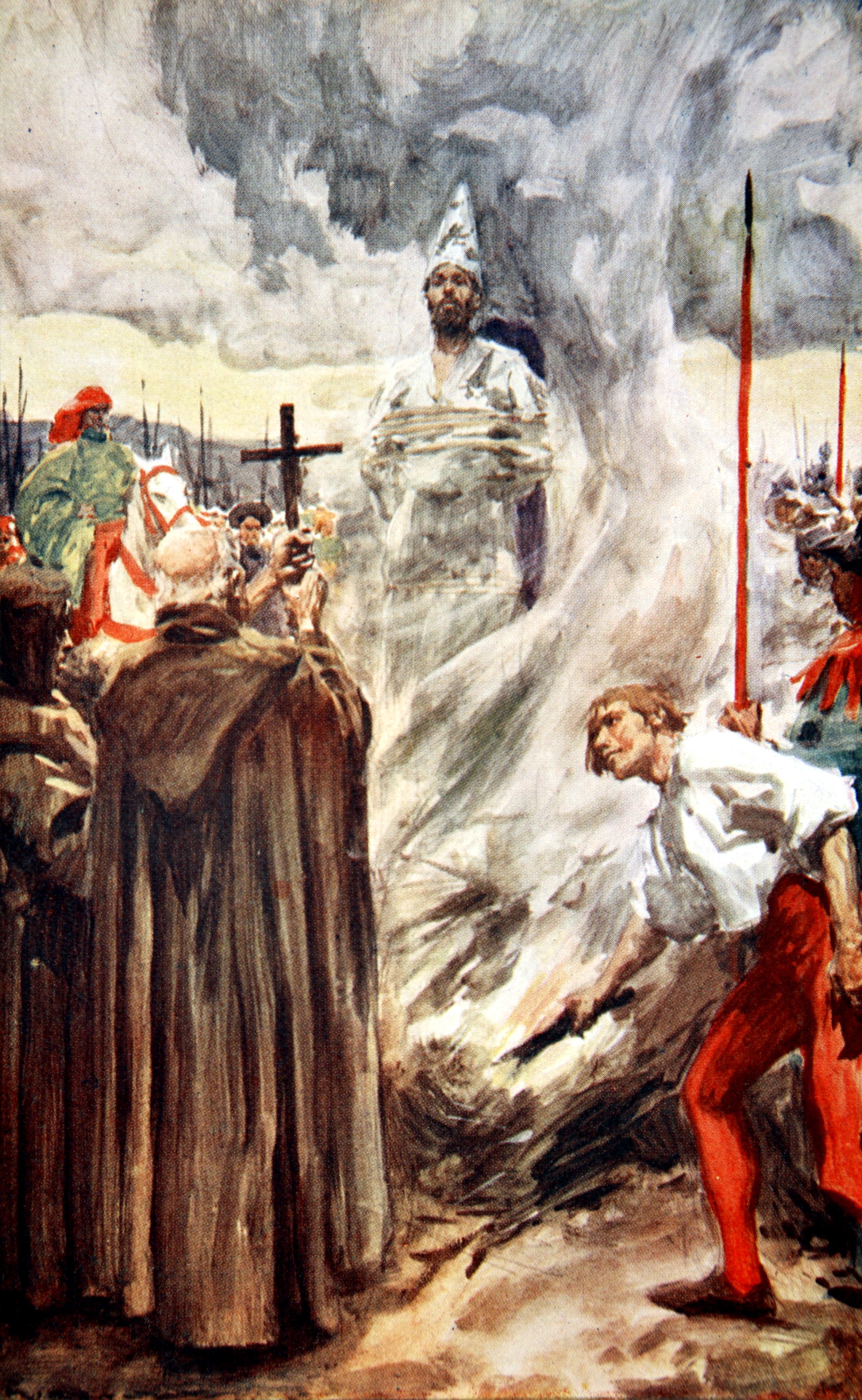 Pintura sobre la ejecución a Jan Hus.