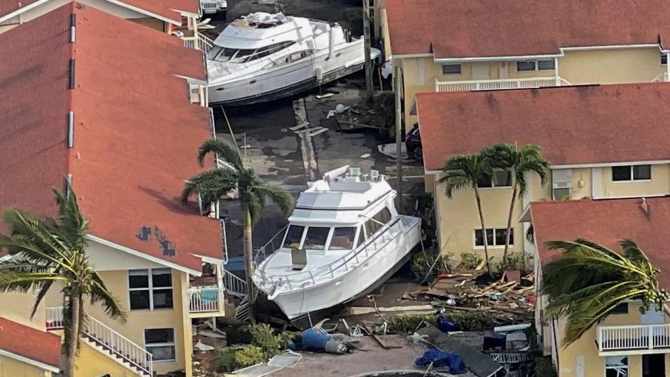 Ships crashed into buildings