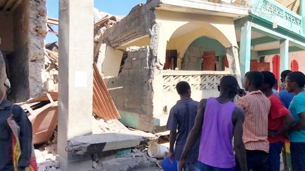 Edificio derrumbado en Jérémie, Haití.