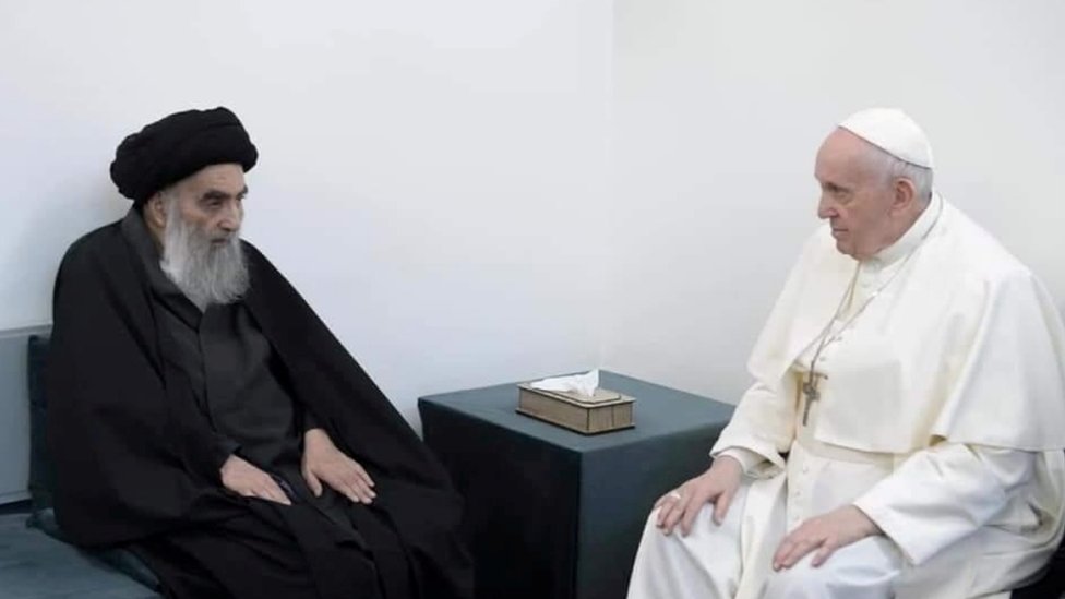 أية الله السيستاني والبابا فرانسيس