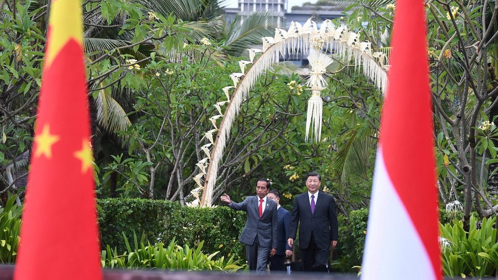Indonesia"s President Joko WIdodo walks with President of China Xi Jinping at the bilateral meeting after the 2022 G20 Indonesia Summit in Nusa Dua, Bali, Indonesia, November 16, 2022. Akbar Nugroho Gumay/G20 Media Center/Handout