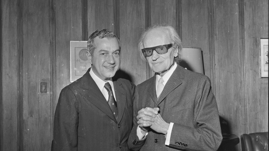Galileo Emendabili com o então governador de SP, Laudo Natel, em 1973