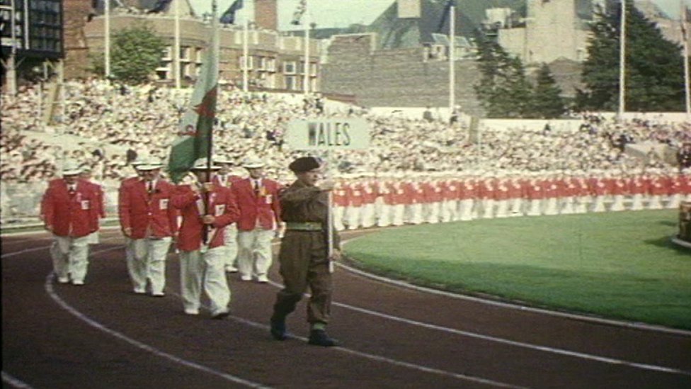 Церемония открытия Игр Империи 1958 года в Кардиффе