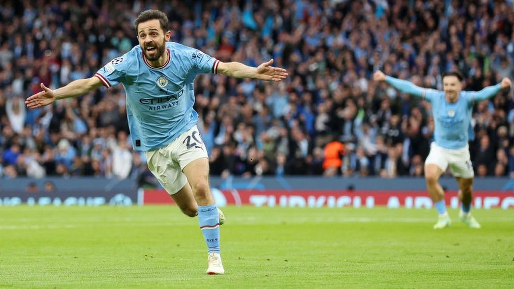 Manchester City 4-0 Real Madrid (Agg 5-1): Bernardo Silva scores twice as City reach Champ...