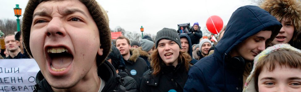 Толпа на антикоррупционном митинге в Санкт-Петербурге 26 марта 2017