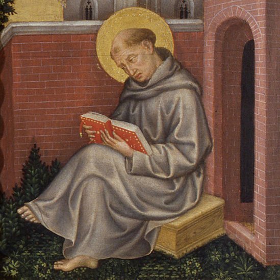 São Tomás de Aquino, em pintura de Gentile da Fabriano