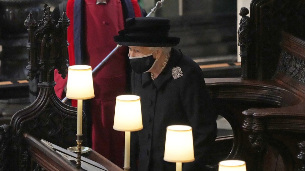 The Queen at Prince Philip's funeral