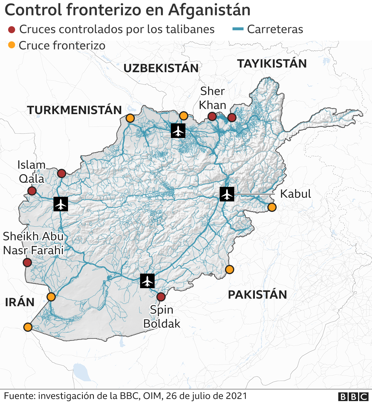 Mapa del control taliban