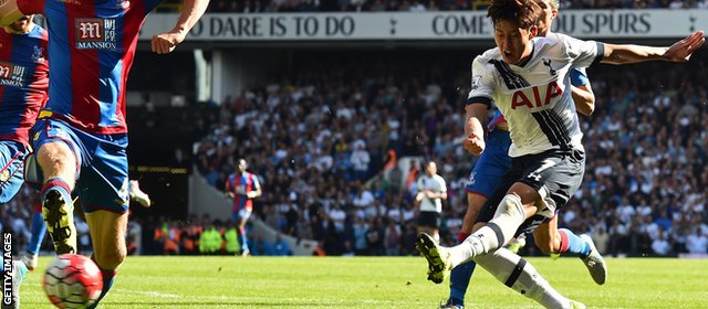 Son Heung-min scores for Tottenham against Crystal Palace