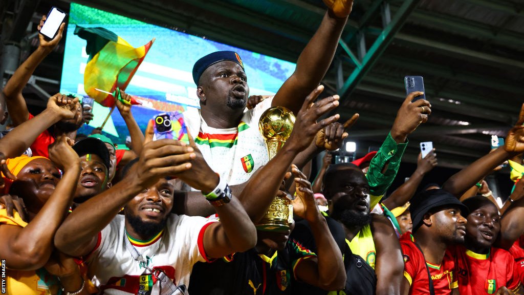 Guinea fans celebrate in Ivory Coast
