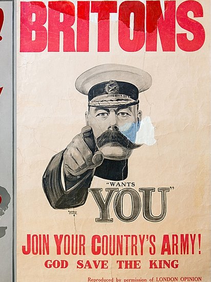 El afiche del Tío Sam se inspiró en este británico que apareció en 1914. Britons