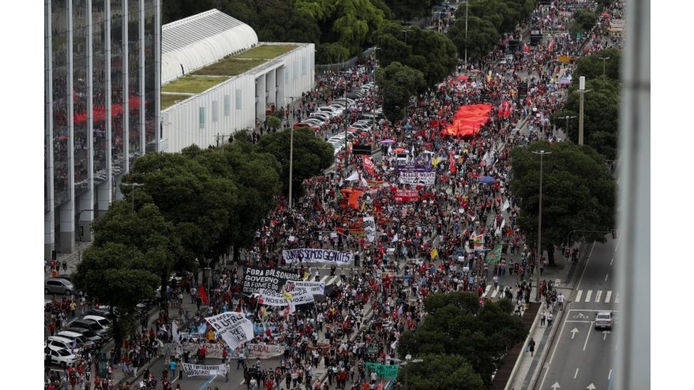 Protesto contra Bolsonaro no Rio de Janeiro