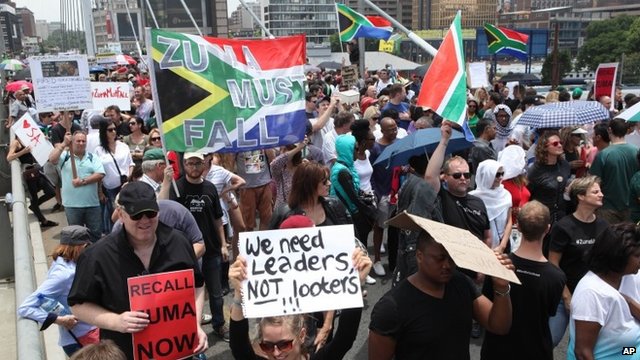 Protesters in Johannesburg