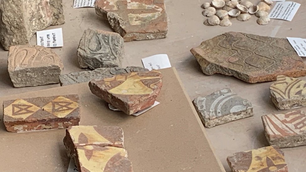 Tiles have also been found at the site