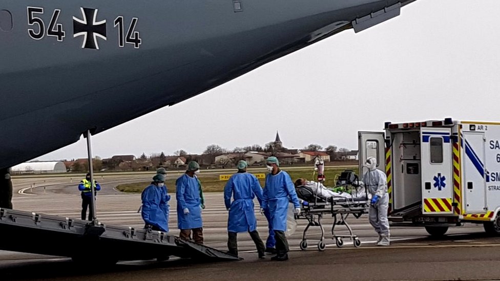 German military transports patients from Bergamo in March 2020