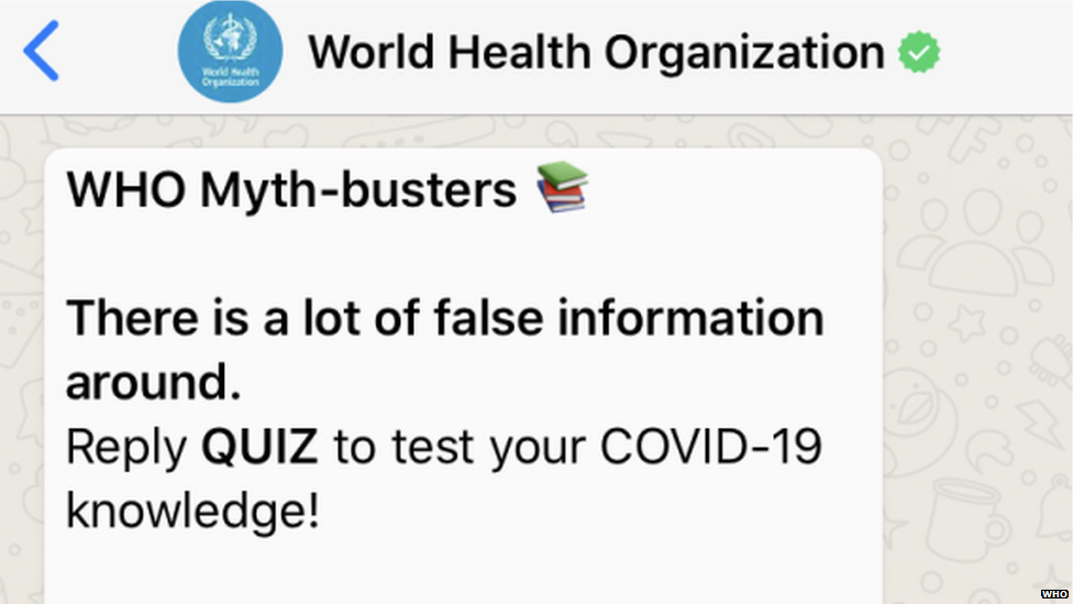 WHO myth busting WhatsApp