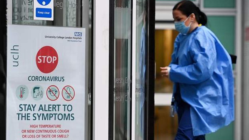 Medical staff outside hospital