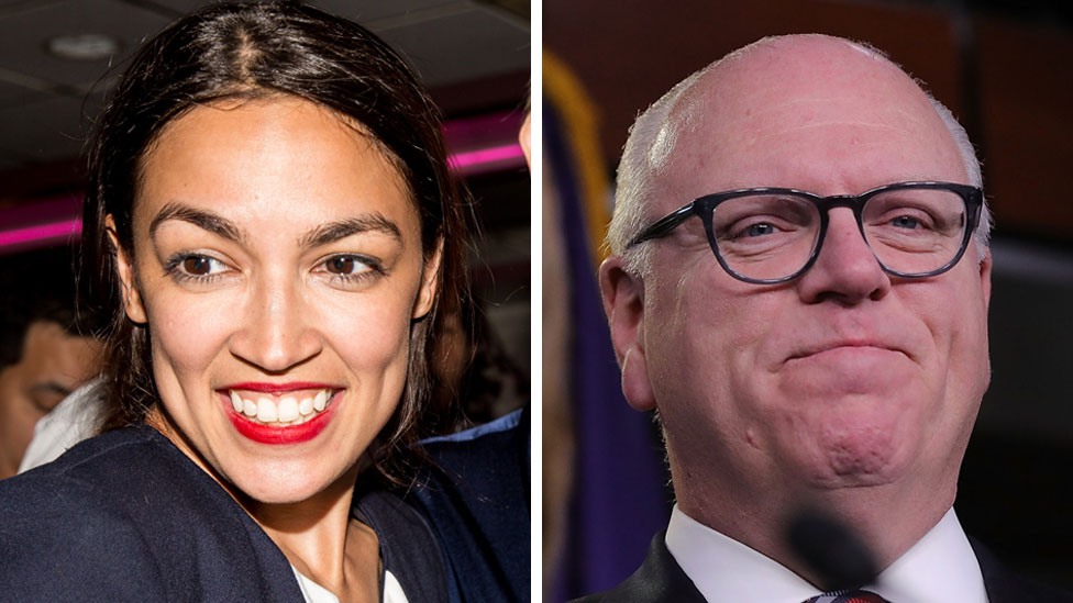 Alexandria Ocasio-Cortez y Joe Crowley