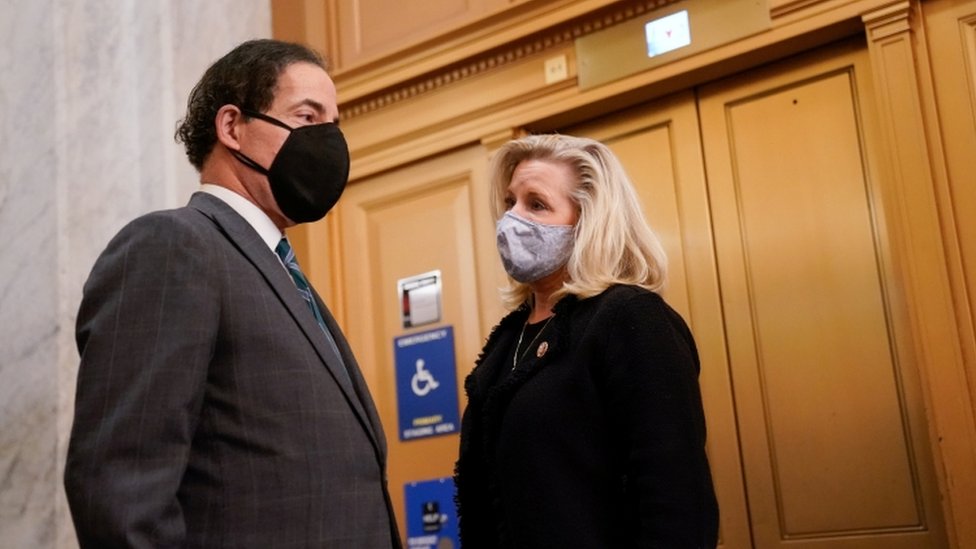 Jamie Raskin and Liz Cheney in the US Capitol