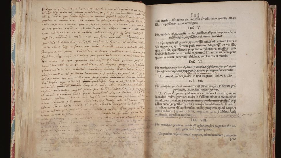 Аннотированная копия книги Ньютона Philosophiae Naturalis Principia Mathematica