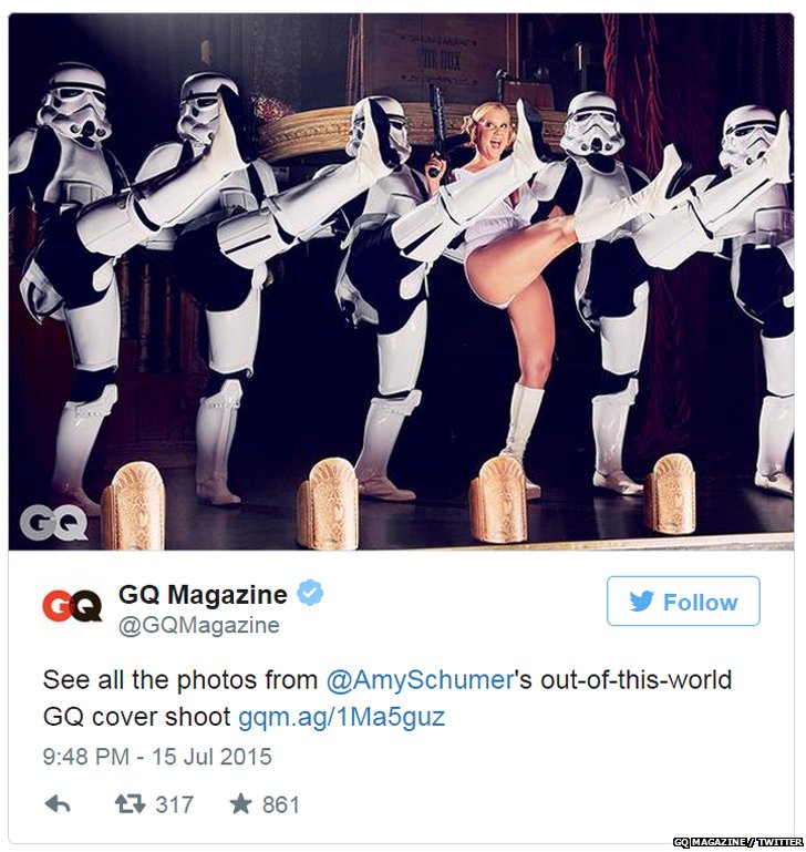 Star Wars Themed Amy Schumer Gq Shoot Not Approved Bbc News 2517