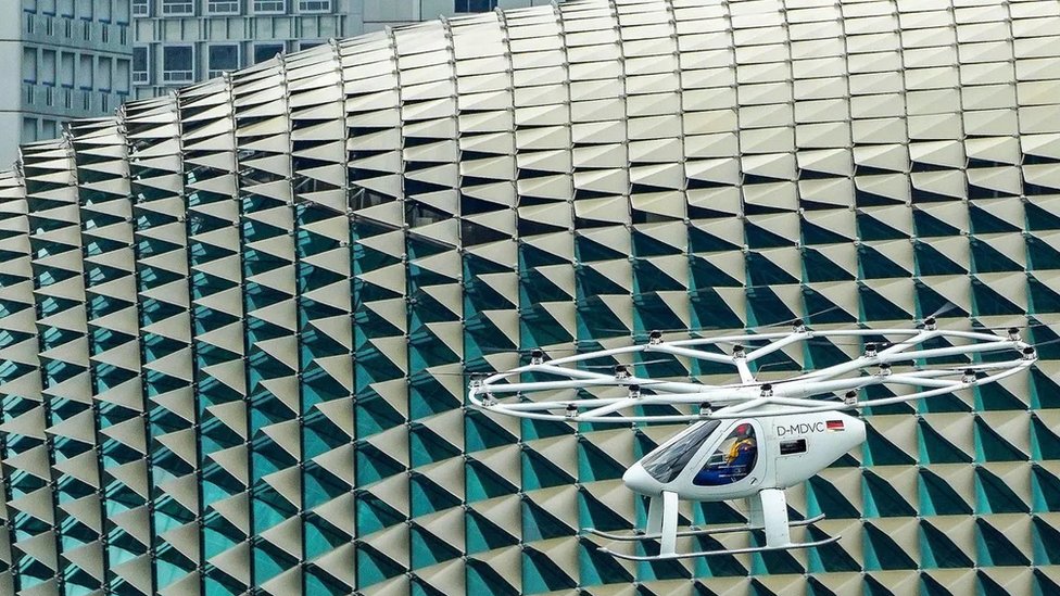 VoloCity prototype in a test flight in Singapore in October 2019