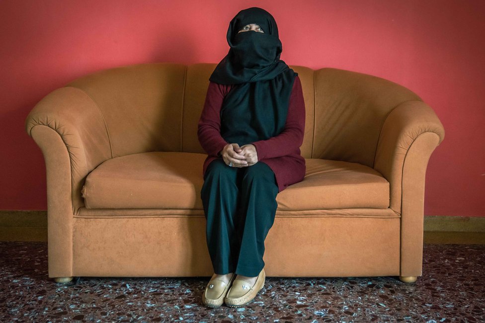 Judge Sana in her temporary accommodation in Greece. She would never stop fighting for the rights of women in Afghanistan, she said.