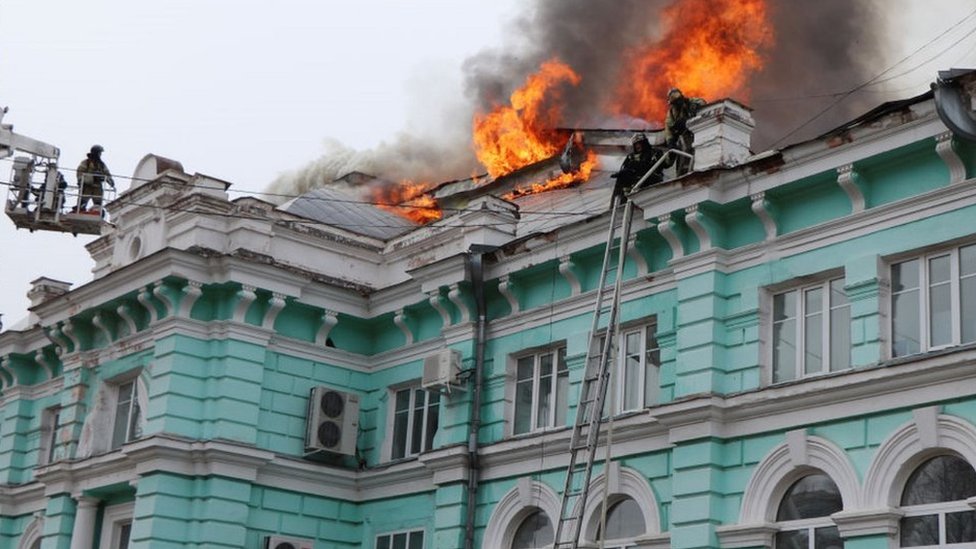حريق في مستشفى بلاغوفيشتشينسك، 2 أبريل/نيسان 2021