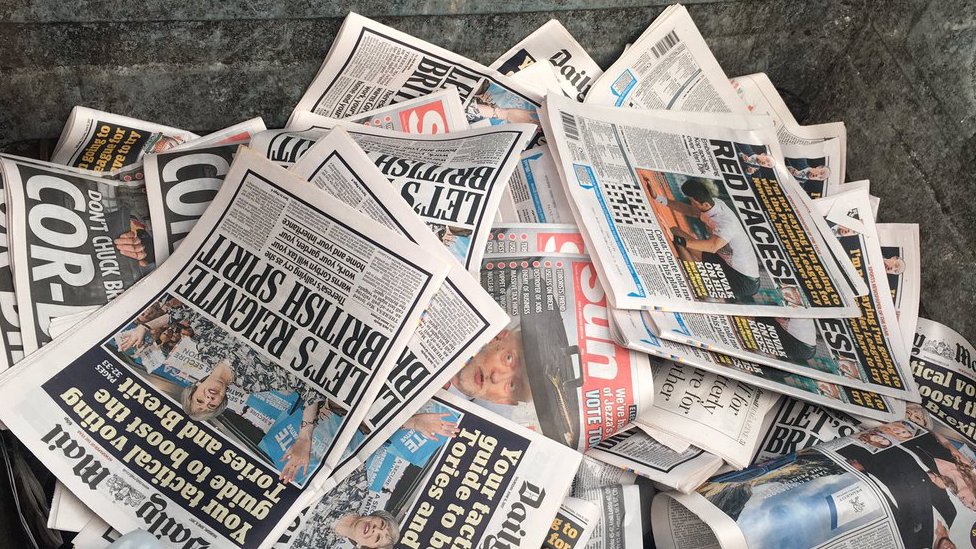 Copies of The Sun and Daily Mail binned, hidden - BBC News