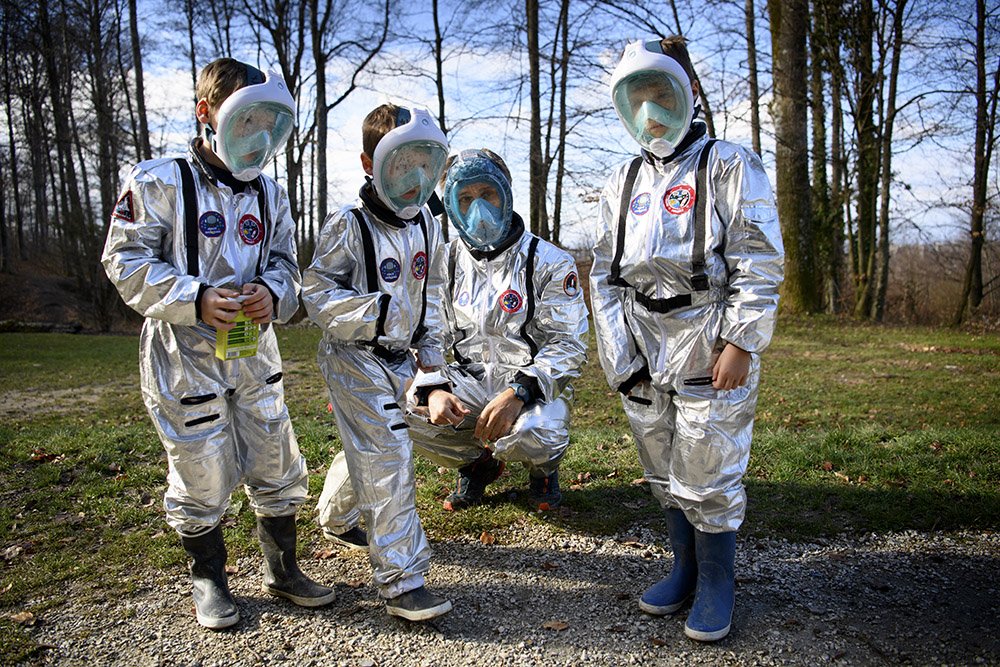Students dressed as astronauts