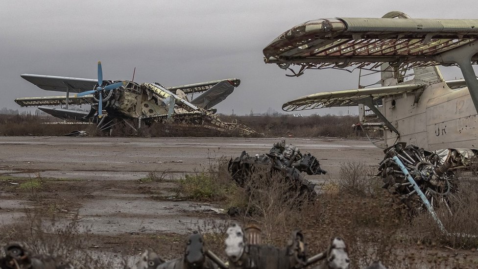 Aviones Antonov An-2 destruidos en Choornobaivka