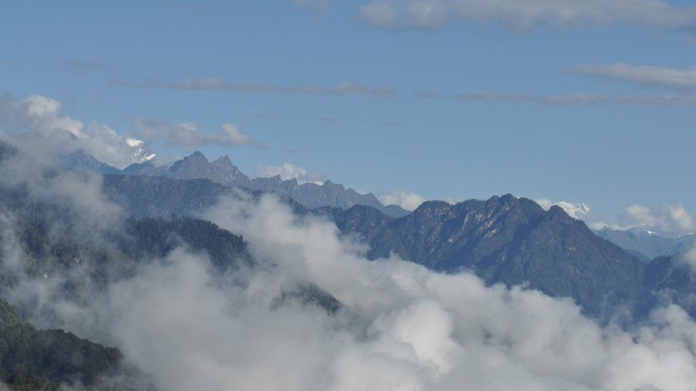 Bhutan mountain skyline